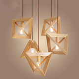 New Chinese Style Minimalist Wooden LED Chandelier - Modern Postmodern Ceiling Pendant Light