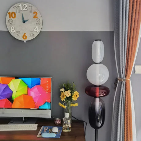 Italian Creative Colored Glass Designer LED Floor Light Living Room Bedroom Study Table Lamp Indoor Lighting Decors Candy Lights