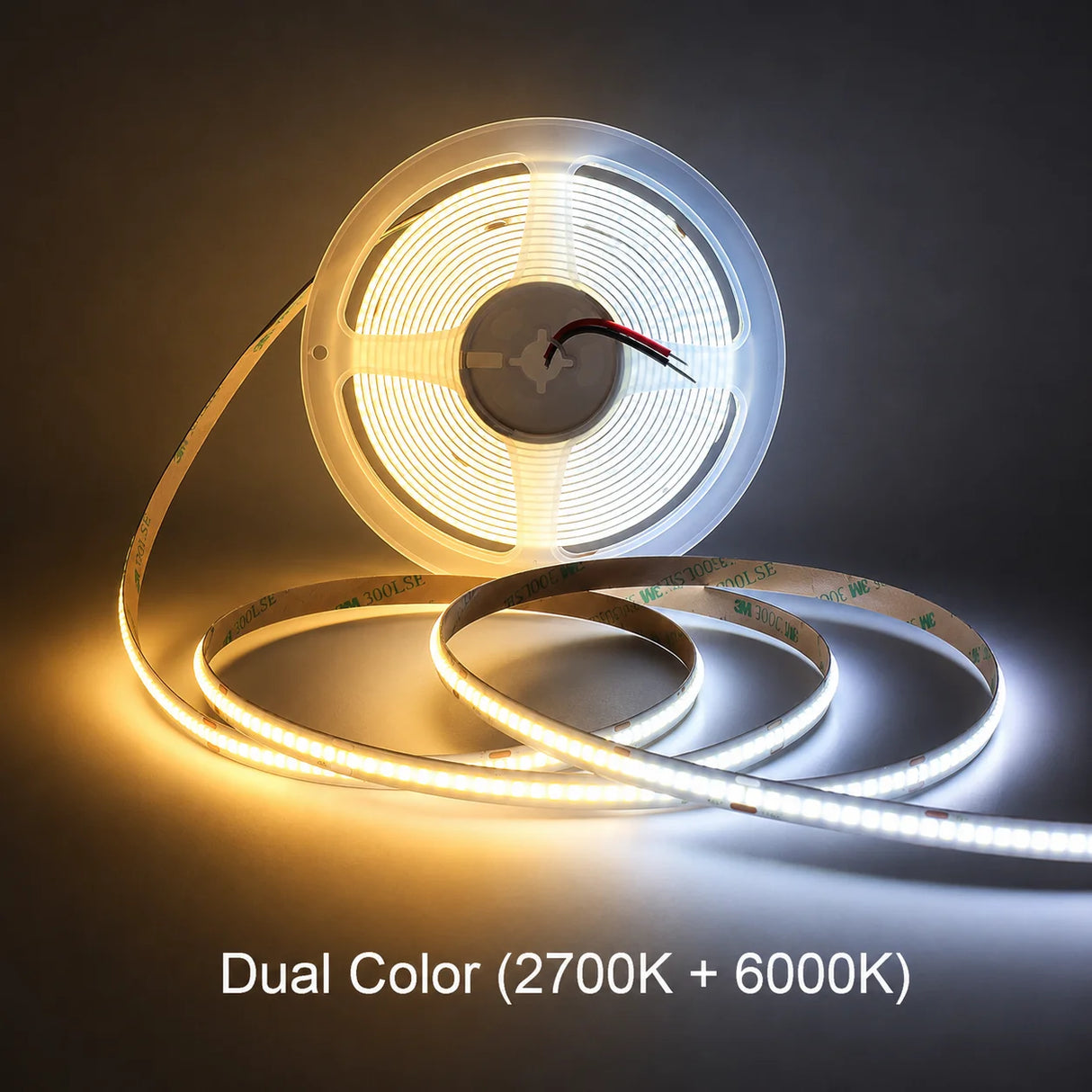 24V Super Bright COB LED Strip Light (312/576 LEDs/m, 5M/10M) - Flexible Cuttable High-Density Tape Light with Adhesive Backing