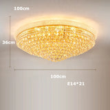 Hanging Lamps Lustre Suspension Luminaire Lampen For Living Room Luxury Round K9 Crystal Gold 2025 Ceiling Chandelier Lighting