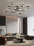 Modern Luxury Chandelier Lighting For Living Room Bedroom Plated Gold Aluminum Remote Control Pendant Lights Crystals Decoration