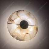 Modern Luxury Creative Natural Marble Copper Wall Light - Alabaster Marble Wall Sconce for Bedroom Bedside Living Room Aisle