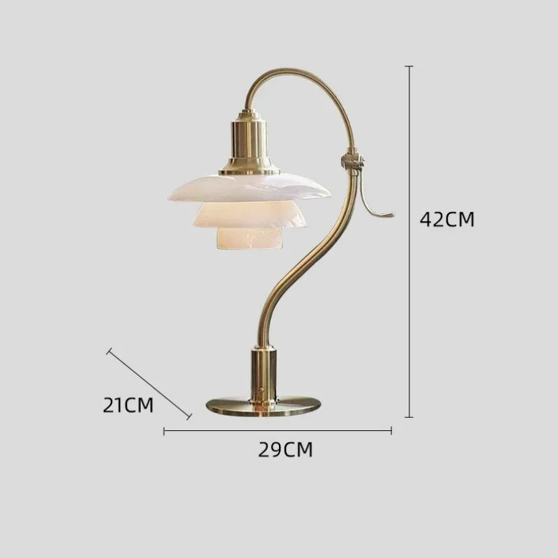 Denmark  Designer Table Lamp Vintage Glass Desk Light for Bedroom Bedside