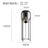 Nordic Glass Globe Floor Lamp - Modern Iron Standing Light for Living Room