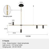 Nordic Modern Longer Chandelier Dining Table Fixtures Black Pendant Lights Restaurant Bar Kitchen Decor Living Room Hanging Lamp