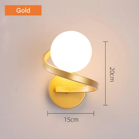 Modern Glass Wall Lamp Bedside Black Gold Wall Light Nordic Simple Sconce Living Room Bedroom Hallway Decors Illumination Fixture