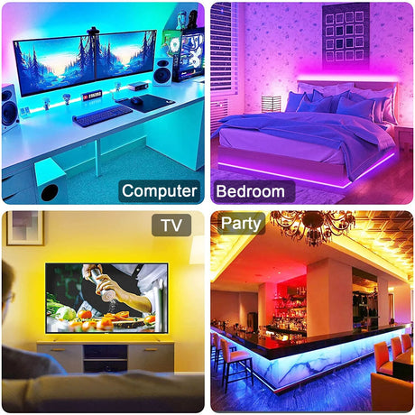 Led Strip 10M  Light RGB Infrared Bluetooth ontroller luces Luminous Decoration For Living Room 5050 Ribbon Lighting Fita Lamp