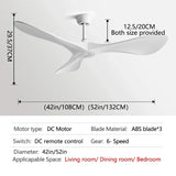 DC 35W 52Inch Ceiling Fan 3 ABS Strong Blade Restaurant Fan Support Remote Control 110V 220V Industrial Vintage Ceiling fans