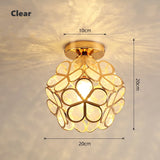 12W Nordic Flower Ball LED Ceiling Lamp E27 Tiffany Iron Acrylic Petal Inlaid Chandelier Aisle Corridor Home Decor Ceiling Light