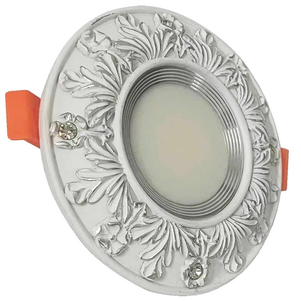 American Pastoral Resin Carving Led Downlight Living Room Restaurant Aisle Lighting Fixtures Loft 7W 5W 220V Recessed Spot Lamp