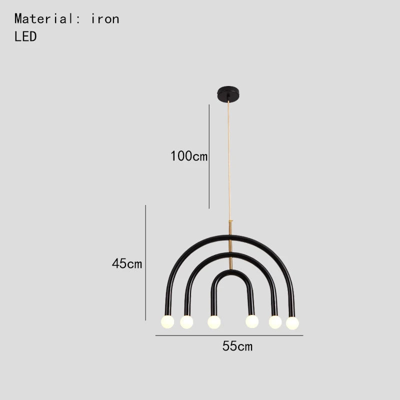 Beautiful Rainbow E14 Bulb Home Pendant Lamp Kitchen Dining Room Lighting Fixtures Colorful Metal Bedroom Luminaire Suspension