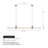 Nordic Designer Long Strip Restaurant Island Chandelier Simple Creative Office Study Lamp Light Luxury All-Copper Tea Room Lamp