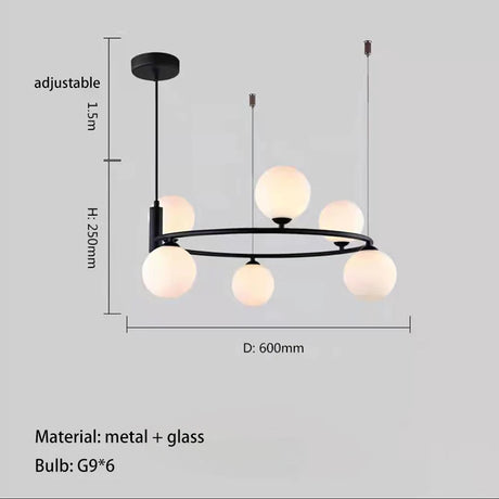 Nordic Designer Led Ceiling Chandelier Glass Lampshade G9 for Living Room Center Table Bedroom Pendant Lights Home Decors Fixture