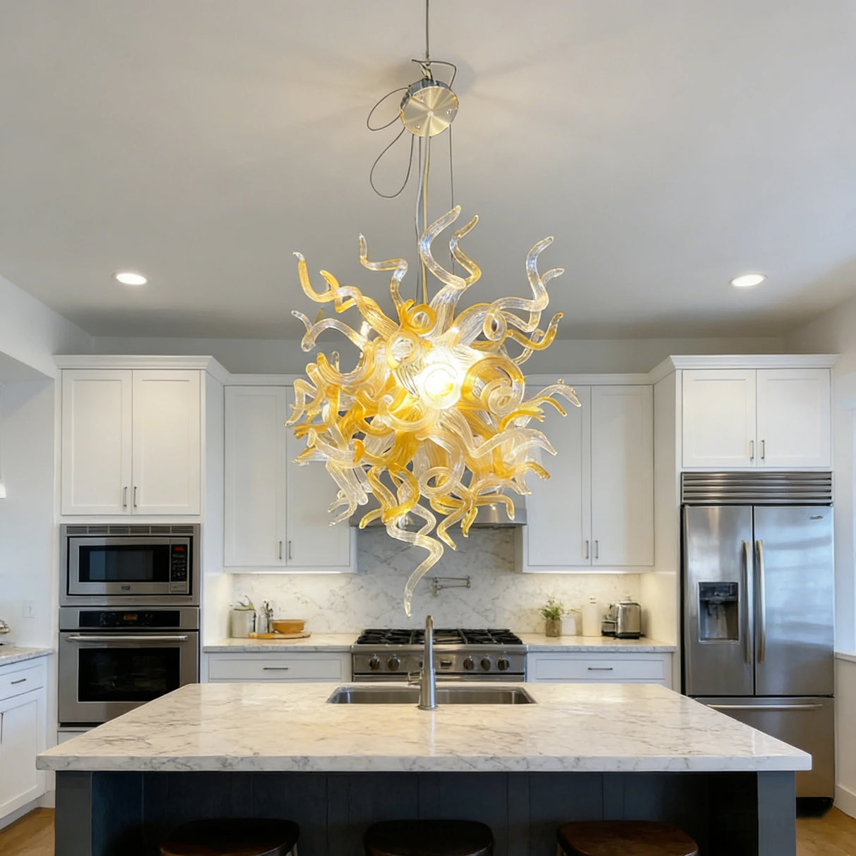 Minimalist Ceiling Light 2026 Designer White Lincoln Murano Glass Pendant Lamp Luster Dimmable Adjustable For Living Dinin