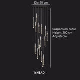 Modern Loft LED Chandelier K9 Crystal Chrome Duplex Stair Chandelier Living Room Hotel Ceiling Hanging Light Luxury Pendant Lamp