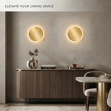 Modern Nordic Round LED Wall Lamp Aluminum Backlit Sconce Light Black White Gold Fixture for Bedroom Hallway Staircase Decor