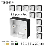 UL 94 V-0 Flame Retardant Wall Socket Box | 35mm Black Surface Mount PVC Box