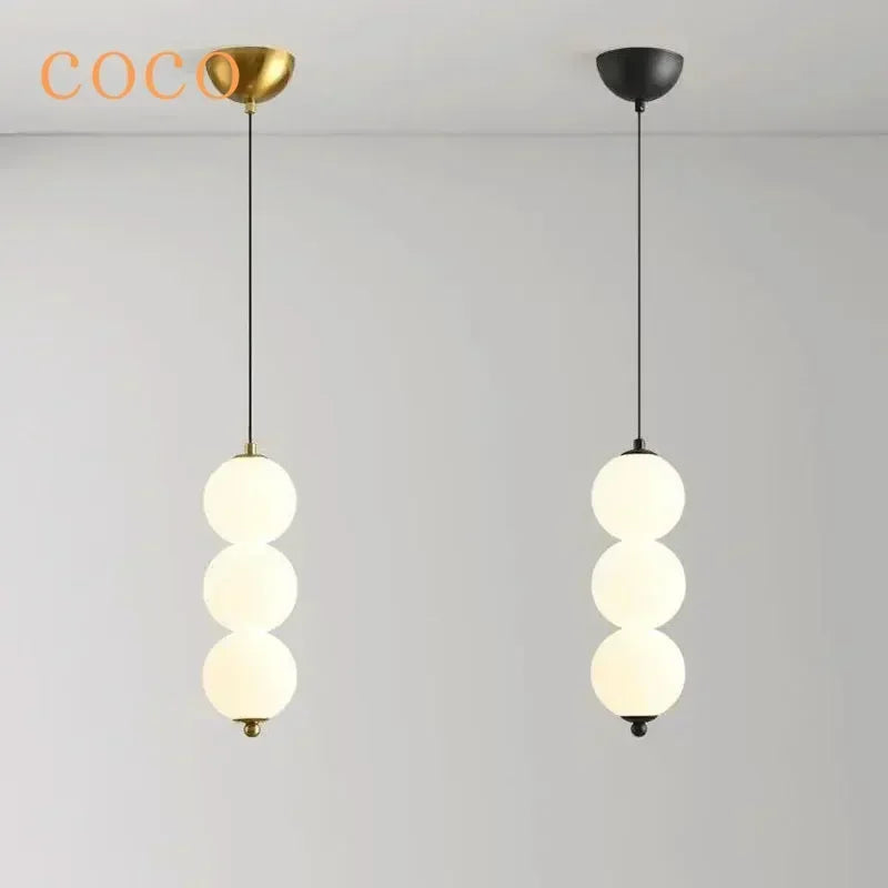 Bedroom Bedside LED Pendant Lights Ceiling Lamp for Living Dining Room Restaurant Indoor Lighting Decor PVC Ball Fixture Modern