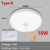 Modern Radar Motion Sensor LED Ceiling Light - 220V Flush Mount Smart Lamp