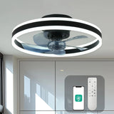 Ceiling Fan with Remote Control Flush Mount Modern Indoor 19.7" LED Dimmable Low Profile Ceiling Fans