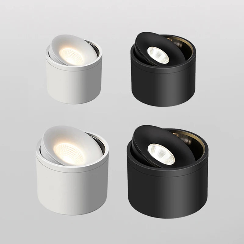 Dimmable Rotatable COB LED Ceiling Lights 10W 15W 20W Surface Mounted Downlights Background Spotlights Lobby Living Room Bedroom