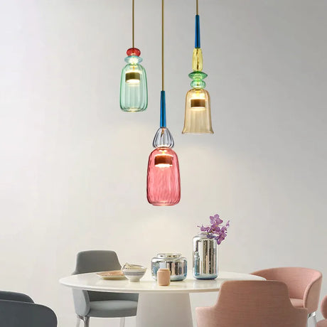 Nordic Pendant Lights modern Color Candy Bedroom Children's Room Single Head Glass Hanging Lamps Home Decors Fixtures Restaurant