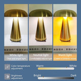 Retro Mushroom LED Night Light Touch Sensor Rechargeable Desk Lamp for Bedroom Restaurant Bar Decor Reading Lighting