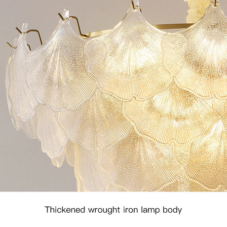 Modern French Style Glass Led Chandelier For Living Room Bedroom Dining Room Kitchen Art Romantic Design Pendant Light Fixtures