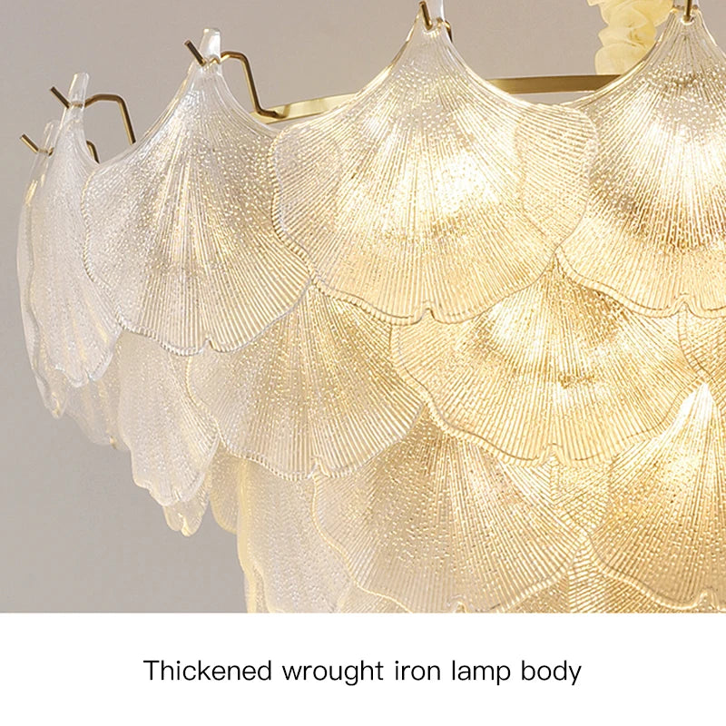 Modern French Style Glass Led Chandelier For Living Room Bedroom Dining Room Kitchen Art Romantic Design Pendant Light Fixtures