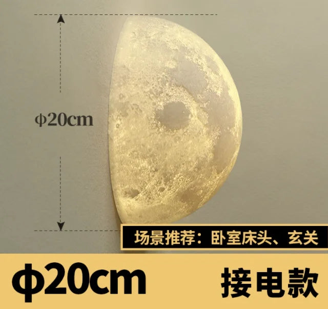 Bedroom Wall Light 3D Moon Bedside Wall Lamp Moon Light Atmosphere Hallway Decorative Background  Creative Lighting Luminaira
