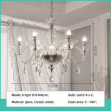 French Luxury Candle E14 Chandelier Decor Living Room Creamy Style Pendant Light Romantic Bedroom Hanging Lamp Led Luminarias