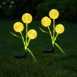 3-Head Solar Dandelion LED Light - Waterproof Outdoor Landscape Stake Light for Garden & Courtyard Decor