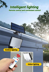 106LED Solar Light Outdoor Waterproof with Motion Sensor Floodlight Remote Control 3 Modes for Patio Garage Backyard Solar Lamp