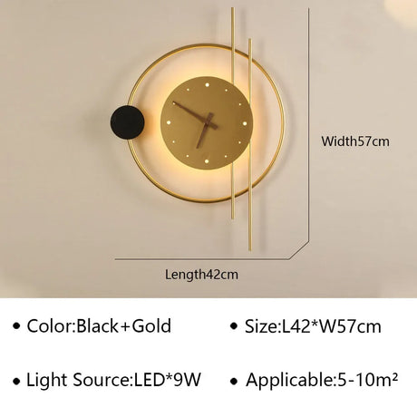 Modern LED Wall Lamp Clock Sconce for Bedroom Bedside Living Dining Room Aisle Porch Corridor Home Decors Lighting Fixture Luster