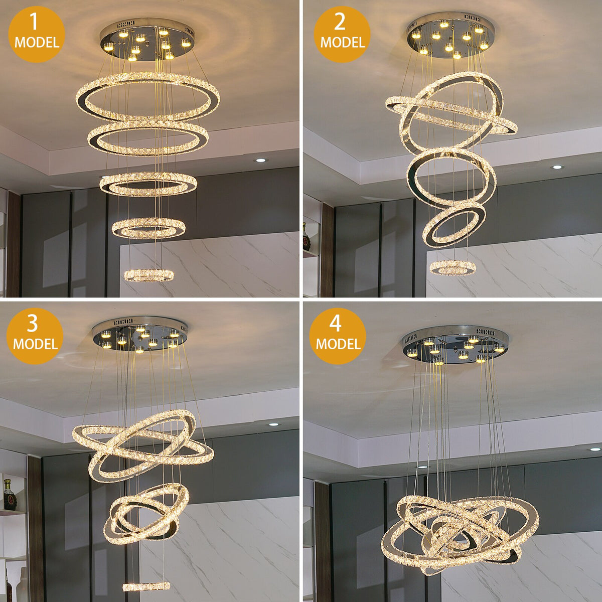 Modern Luxury Led Crystal Chandelier Hanging Lighting Crystal Lustre Pendant Lamparas Ceiling Fixtures Luminaire for living room