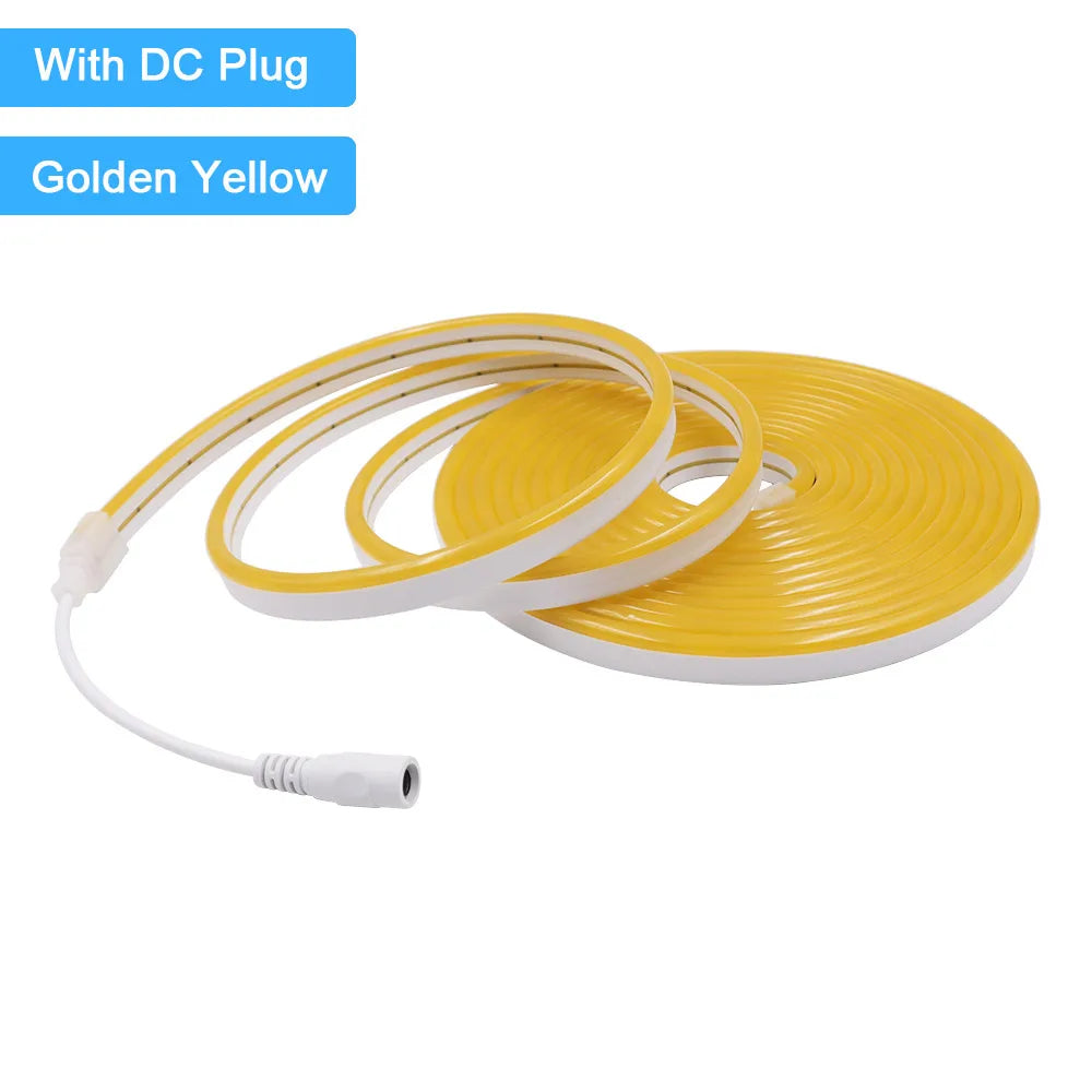 12V/24V Waterproof Flexible LED Neon Strip Light (6x12mm Silicone Rope) - DIY Neon Sign Light with DC Plug / 2-Pin Wire Option