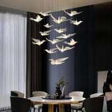 Suspension Chandelier Design Bird Hanging Lamp Dining Table Dining Chandelier Rectangle Kitchen Island Acrylic Pendant Light