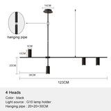 Nordic Modern Longer Chandelier Dining Table Fixtures Black Pendant Lights Restaurant Bar Kitchen Decor Living Room Hanging Lamp