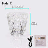 Crystal LED Table Lamp USB Brightness Adjustment Diamond LED Night Light Bedside Table Restaurant Bar Rechargeable Romantic Lamp