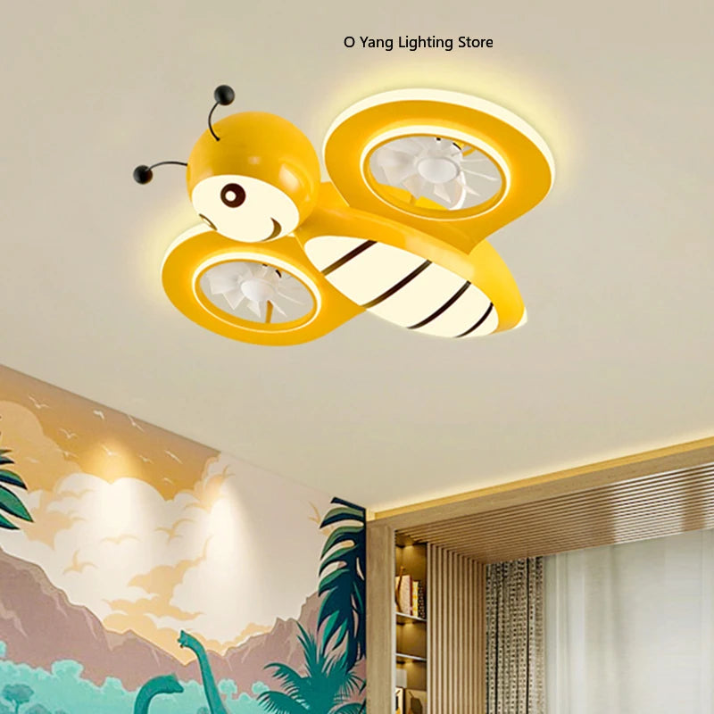 New Ceiling Fan Lights, Children's Bedroom Dining Room Ceiling Fan Lights, Ceiling Lights with Led Lights Indoor Lighting