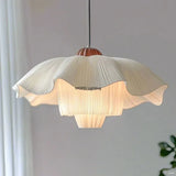Nordic French Cream Style Petal Pendant Light - Romantic Flower Ceiling Chandelier Lamp Fixture for Living Room, Master Bedroom & Home Decor
