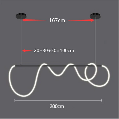 Modern Long Hose Led Ceiling Chandelier for Table Dining Room Kitchen Bar Pendant Lighting Suspension Design Lusters Luminaires