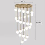 2026 Nordic White Ball Chandelier Lights Modern Led Long-Line Minimalist Lamp Living Room Villa Hotel Spiral Staircase Decor Lam