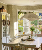Minimalist LED Flower Fabric Pendant Light - Floral Textile Ceiling Chandelier Lamp Fixture for Living Room, Master Bedroom & Dining Table
