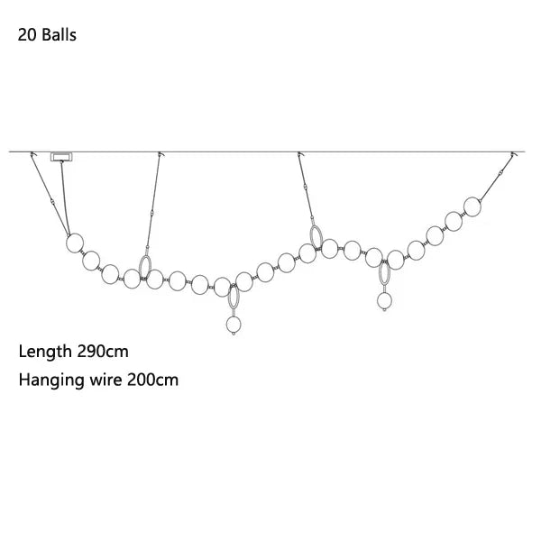Modern creative staircase long pendant light Nordic light luxury restaurant clothing store showcase bar counter round light