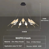 Modern Magpie Ceiling Chandelier Bedroom Bird Led Lighting Creative for Living Dining Table Lamps Room Home-appliance Decoration