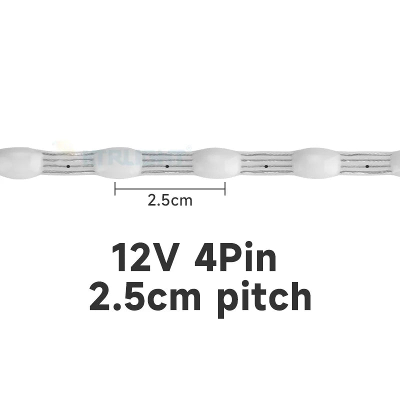 Ktrlight 12V 4pin WS2811 Data/GND/Return Black and transparent addressable Christmas Lights Addressable WS2812B RGBIC Seed Pixel