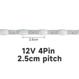 Ktrlight 12V 4pin WS2811 Data/GND/Return Black and transparent addressable Christmas Lights Addressable WS2812B RGBIC Seed Pixel