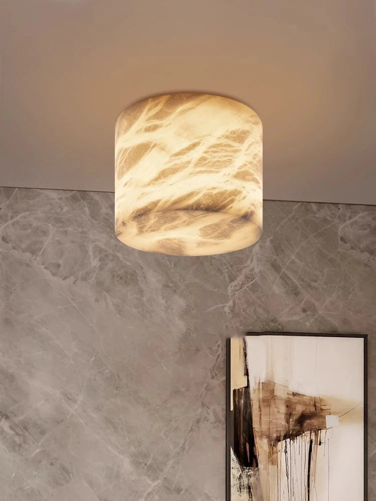 Modern Home Decoration Small Marble Ceiling Lamp Led 2024 New Design Spanish Marble Lusters for Bedroom Hallway