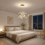 Modern three-color LED pendant lights paired with acrylic creative ring-shaped pendant lights, luxurious ceiling lights, suitable for living rooms, dining rooms, and bedrooms.